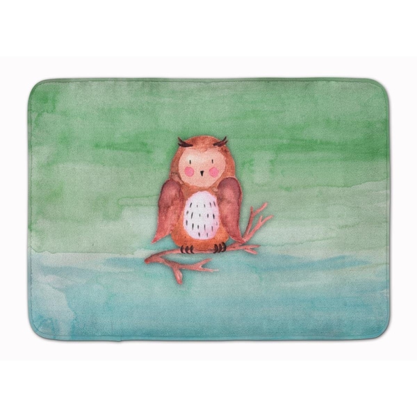 Carolines Treasures Brown Owl Watercolor Machine Washable Memory Foam Mat BB7443RUG - main